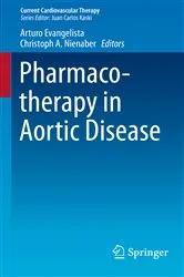 Book cover of Pharmacotherapy in Aortic Disease by Arturo Evangelista
