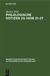 Book cover of Philologische Notizen zu Hiob 21–27 by Unknown