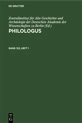 Book cover of Philologus. Band 123, Heft 1 by Zentralinstitut für Alte Geschichte und Archäologie der Deutschen Akademie der Wissenschaften zu Ber