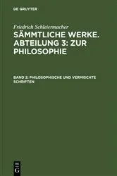 Book cover of Philosophische und vermischte Schriften by Friedrich Schleiermacher