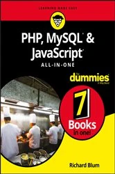 Book cover of PHP, MySQL, & JavaScript All-in-One For Dummies by Richard Blum