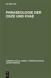 Book cover of Phraseologie der OSZE und KVAE by Sprachendienst des Auswärtigen Amts der Bundesrepublik Deutschland