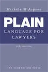 Book cover of Plain Language for Lawyers (4th ed.) by Michèle M Asprey