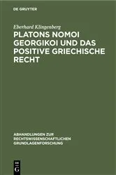 Book cover of Platons Nomoi georgikoi und das positive griechische Recht by Eberhard Klingenberg