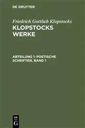 Book cover of Poetische Schriften, Band 1 by Friedrich Gottlieb Klopstocks