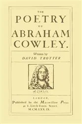 Book cover of Poetry of Abraham Cowley by David Trotter