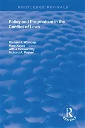 Book cover of Policy and Pragmatism in the Conflict of Laws by Michael J. Whincop