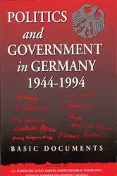 Book cover of Politics and Government in Germany, 1944-1994 by C. C. Schweitzer