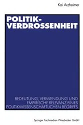 Book cover of Politikverdrossenheit by Kai Arzheimer
