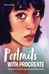 Book cover of Portraits with Procreate by Melissa De Nobrega