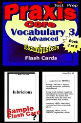 Book cover of PRAXIS Core Test Prep Advanced Vocabulary 3 Review--Exambusters Flash Cards--Workbook 3 of 8 by PRAXIS Core Exambusters