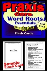 Book cover of PRAXIS Core Test Prep Word Roots Review--Exambusters Flash Cards--Workbook 5 of 8 by PRAXIS Core Exambusters