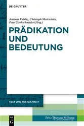 Book cover of Prädikation und Bedeutung by Andreas Kablitz