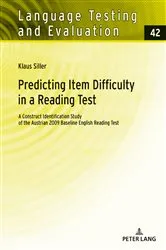 Book cover of Predicting Item Difficulty in a Reading Test by Günther Sigott