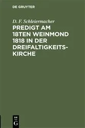 Book cover of Predigt am 18ten Weinmond 1818 in der Dreifaltigkeits-Kirche by Unknown