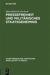 Book cover of Pressefreiheit und militärisches Staatsgeheimnis by Hans-Heinrich Jescheck
