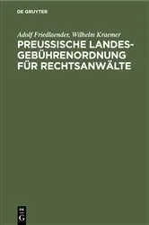 Book cover of Preußische Landesgebührenordnung für Rechtsanwälte by Unknown