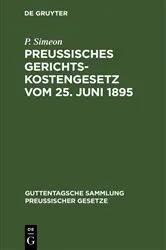 Book cover of Preußisches Gerichtskostengesetz vom 25. Juni 1895 (5th ed.) by P. Simeon