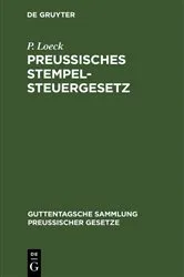 Book cover of Preußisches Stempelsteuergesetz by Unknown