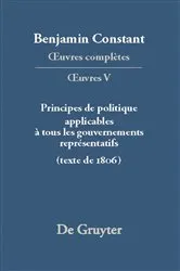 Book cover of Principes de politique applicables à tous les gouvernements représentatifs by Kurt Kloocke