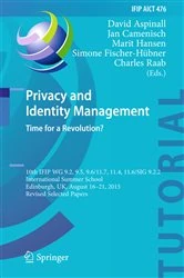 Book cover of Privacy and Identity Management. Time for a Revolution? by David Aspinall