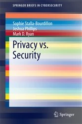Book cover of Privacy vs. Security by Sophie Stalla-Bourdillon