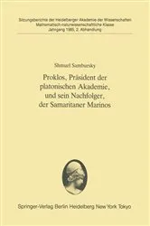 Book cover of Proklos, PrÃ¤sident der platonischen Akademie, und sein Nachfolger, der Samaritaner Marinos by Shmuel Sambursky