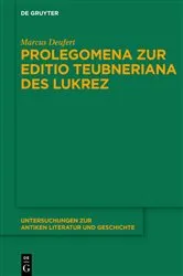 Book cover of Prolegomena zur Editio Teubneriana des Lukrez by Marcus Deufert