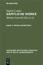 Book cover of Prosa-Schriften I by Daniel Czepko