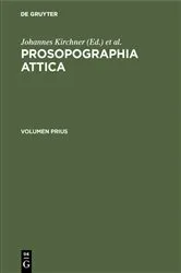 Book cover of Prosopographia Attica by Johannes Kirchner