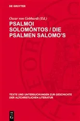 Book cover of Psalmoi Solomōntos / Die Psalmen Salomo’s by Oscar von Gebhardt