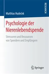 Book cover of Psychologie der Nierenlebendspende by Matthias Hudeček