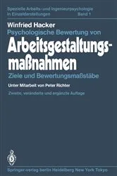 Book cover of Psychologische Bewertung von ArbeitsgestaltungsmaÃŸnahmen (2nd ed.) by Peter Richter