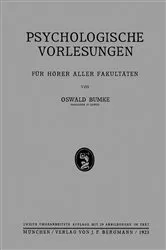 Book cover of Psychologische Vorlesungen by Oswald Bumke