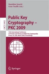 Book cover of Public Key Cryptography - PKC 2009 by Stanislaw Jarecki