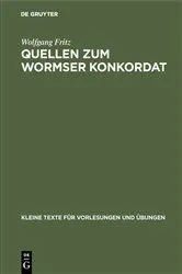 Book cover of Quellen zum Wormser Konkordat (2nd ed.) by Wolfgang Fritz