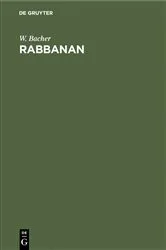 Book cover of Rabbanan by W. Bacher