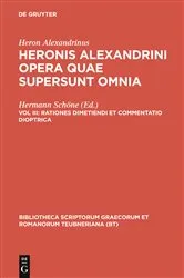 Book cover of Rationes dimetiendi et commentatio dioptrica by Heron Alexandrinus