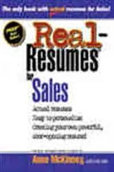 Book cover of Real-Resumes for Sales by Anne McKinney