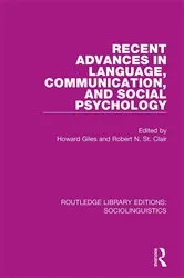 Book cover of Recent Advances in Language, Communication, and Social Psychology by Unknown