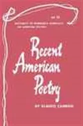 Book cover of Recent American Poetry - American Writers 16 by Glauco Cambon