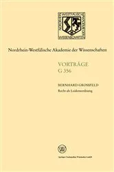 Book cover of Recht als Leidensordnung by Bernhard Großfeld