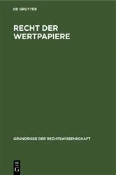 Book cover of Recht der Wertpapiere by Claudius von Schwerin
