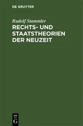 Book cover of Rechts- und Staatstheorien der Neuzeit (2nd ed.) by Rudolf Stammler