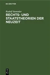 Book cover of Rechts- und Staatstheorien der Neuzeit by Rudolf Stammler