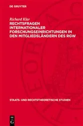 Book cover of Rechtsfragen internationaler Forschungseinrichtungen in den Mitgliedsländern des RGW by Richard Klar