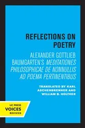 Book cover of Reflections on Poetry by Alexander Gottlieb Baumgarten