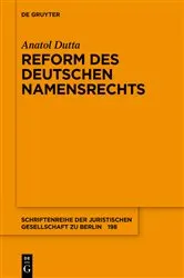 Book cover of Reform des deutschen Namensrechts by Unknown