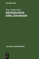 Book cover of Regierungserklärungen by Peter Pulte