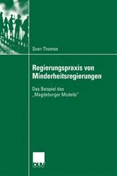 Book cover of Regierungspraxis von Minderheitsregierungen by Sven Thomas
